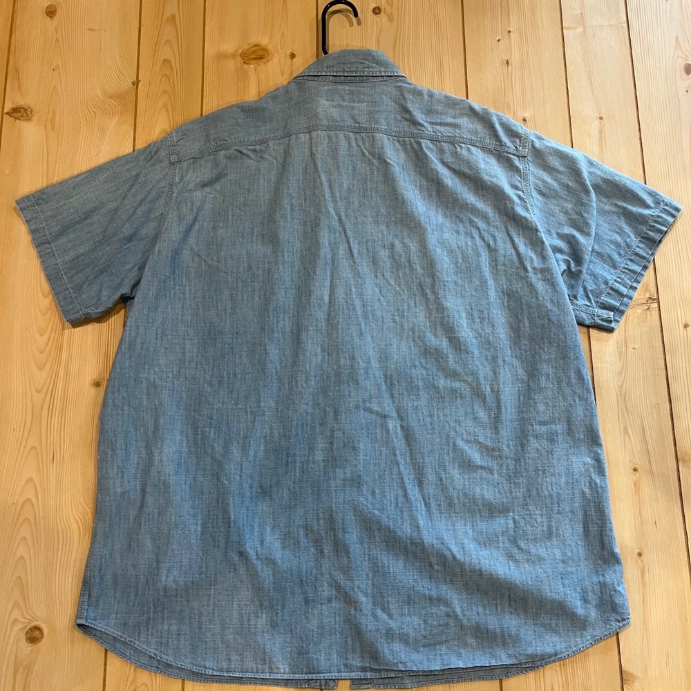 Vtg 90s Polo Ralph Lauren Men Matlock Light Blue Chambray Shirt XXL casual EUC - Picture 3 of 7